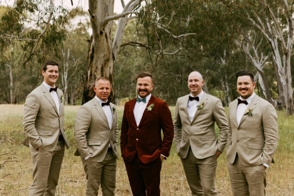 Groom and Groomsmen Custom Tailored Wedding Suits